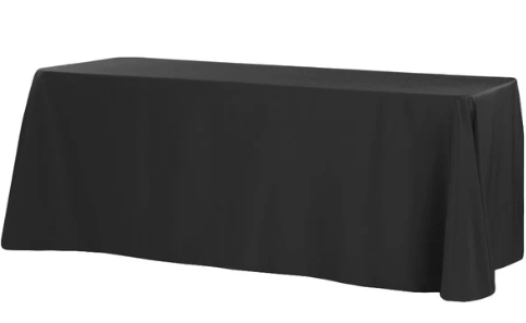 Black 90x156 inch Tablecloth for 8ft Rectangular Table